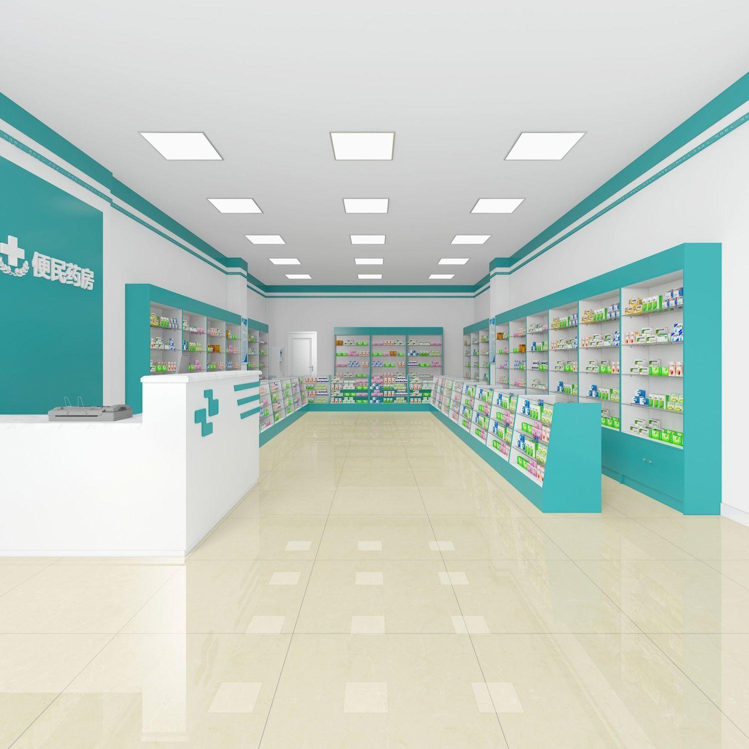 药店货架西药柜药房药品展示柜诊所处方柜药柜台西药房玻璃展示柜