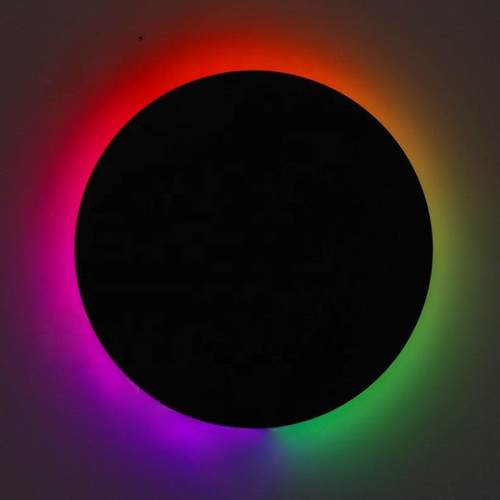 幻彩RGB遥控调光卧室背景氛围LED彩色圆形墙壁壁灯工厂价