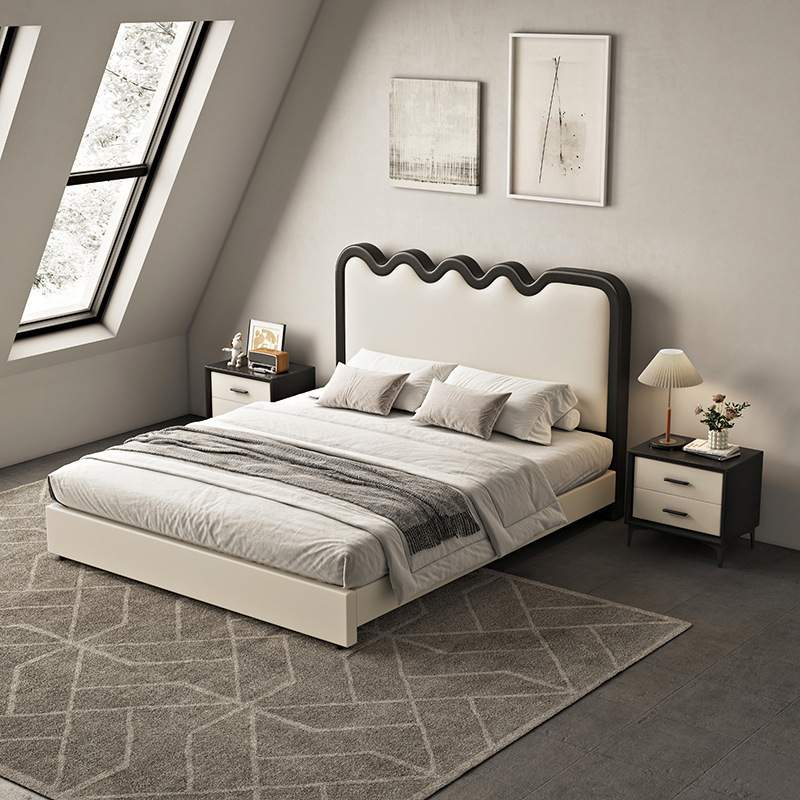 法式皮艺床奶油风轻奢小户型1.5米单人主卧1.8米双人网红出租软床