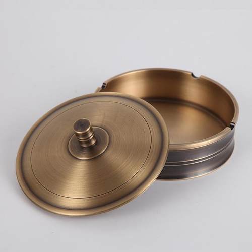 纯铜烟灰缸轻奢高级感高档艺术新中式创意灰缸家用客厅茶室茶台