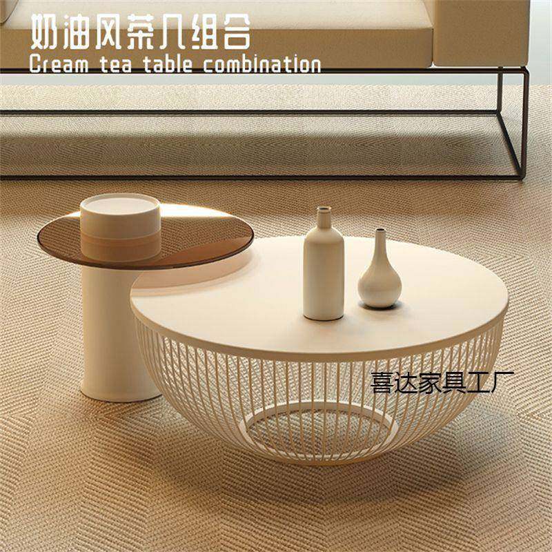 创意圆形茶几小户型客厅家用矮桌组合轻奢卧室小桌子北欧简约茶桌