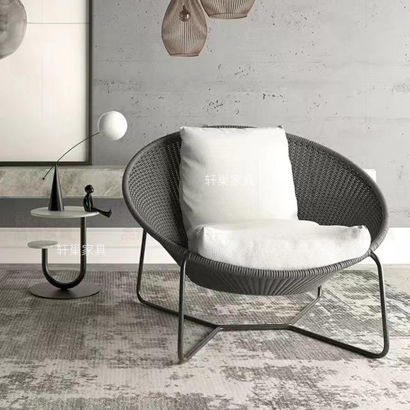 户外阳台休闲桌椅躺椅客厅圆形懒人编织沙发茶几家用藤椅庭院家具