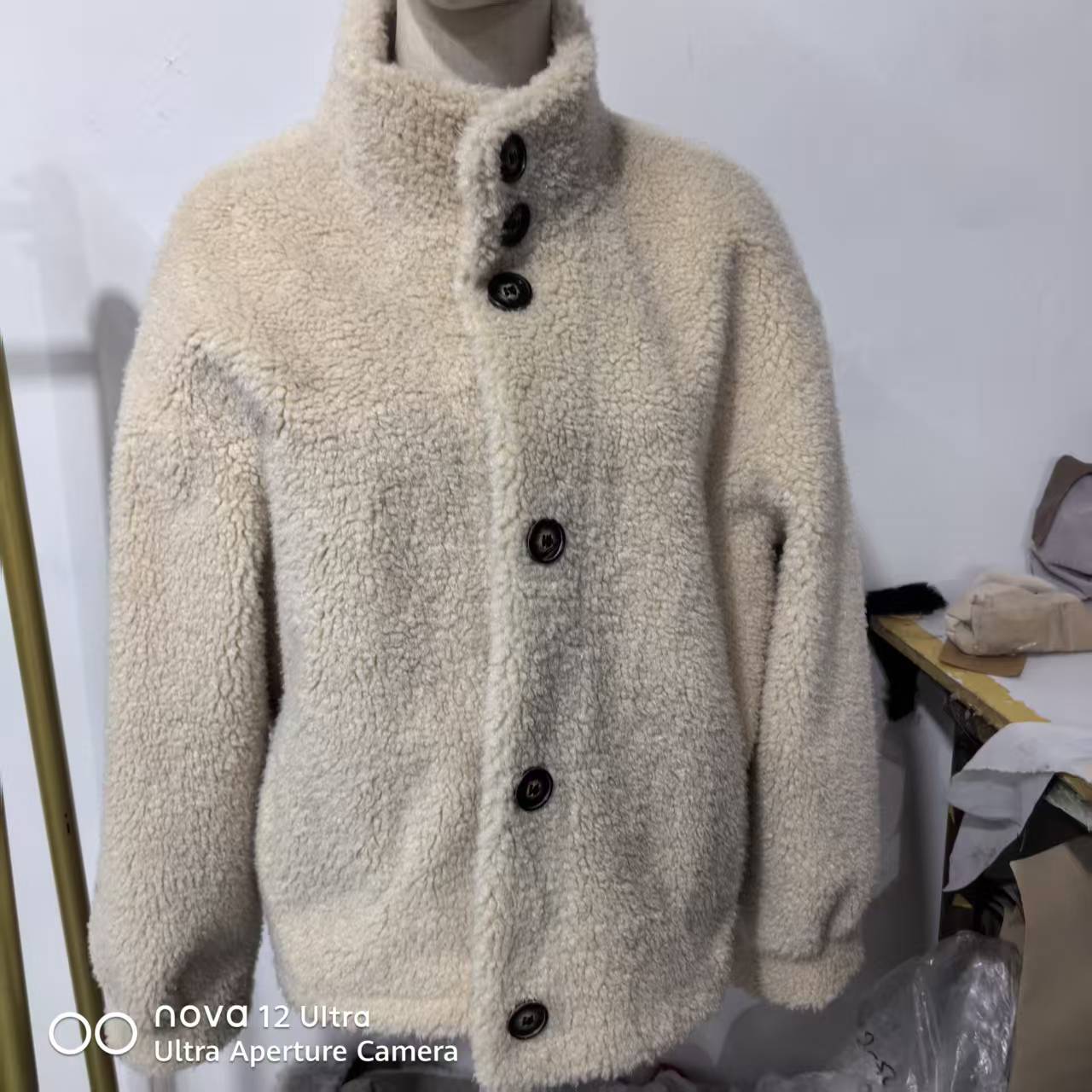 仿羊羔毛外套女卫衣秋冬季韩版单排扣立领宽松百搭绒衫小个子潮