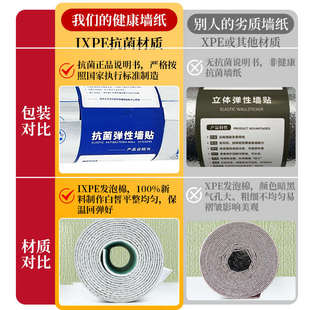 墙纸自粘儿童房卧室墙面床边保温防撞泡沫软包炕床榻榻米墙围墙贴