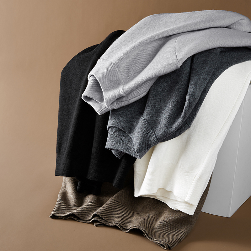 冬季加厚半高领羊毛混纺针织打底衫男士内搭保暖发热中领毛衣秋冬