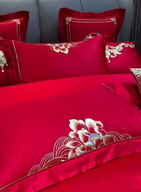 高20棉26075新款全花端婚庆绣四件套