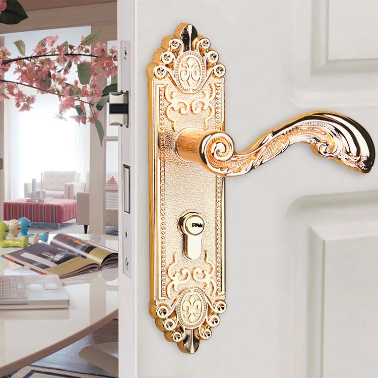 基亚锁业锌合金欧式色门锁实木房锁门卧锁具室金内门锁室静音VXD