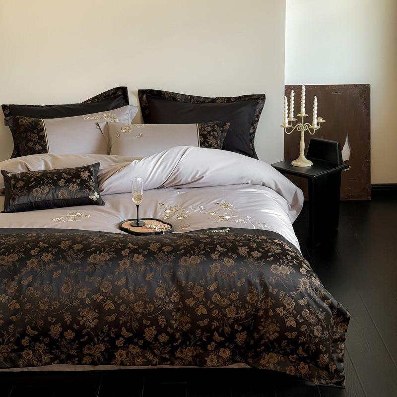 A类240支母婴级提花345长绒棉四件套全纯棉床被套轻单奢棉上用床