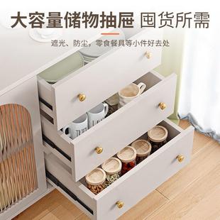 td餐R边柜碗柜收纳具柜子餐储靠PVR物柜客厅多功能家用置物橱柜墙