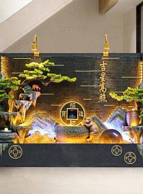 水幕墙循环墙RMZ流屏风假山泉室内玄关水景水庭院鱼缸生财造喷景