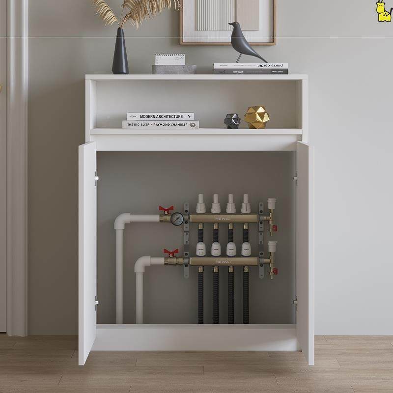 地水暖分器遮挡柜实木气管道遮挡装地饰分水器遮挡罩暖遮丑柜见描