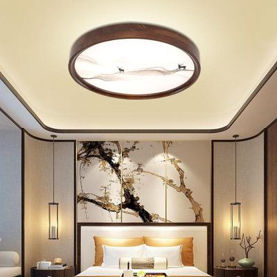 新中实吸顶灯新款l式34024e卧d简木约圆形门厅入户灯复古阳台室灯