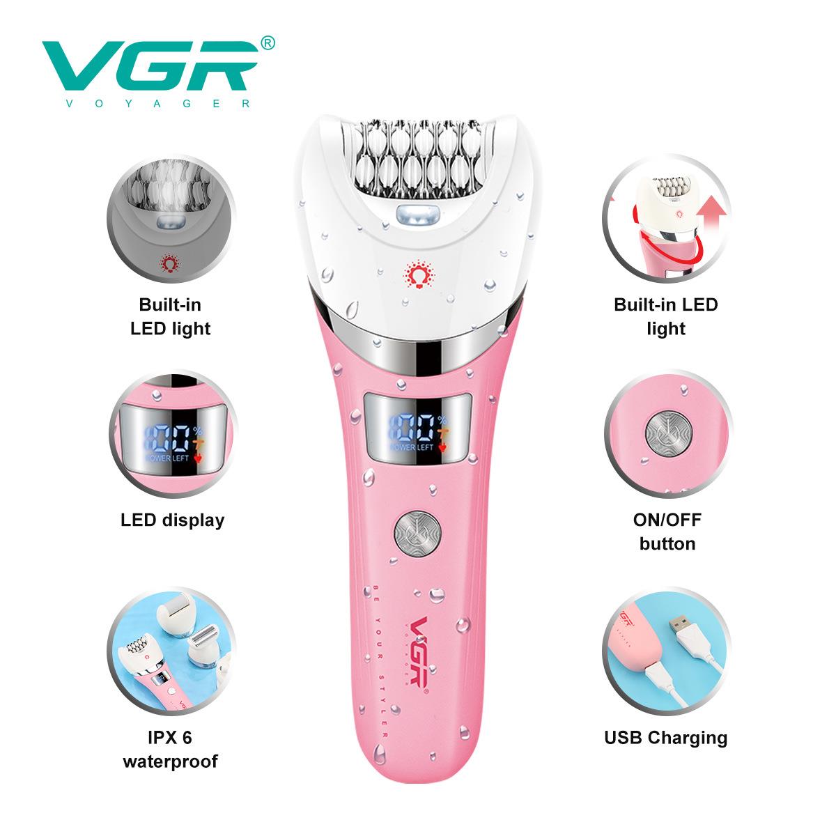 电769跨境动拔V-759毛器套装家用IP5X防水女士剃毛器面部清洁修剪