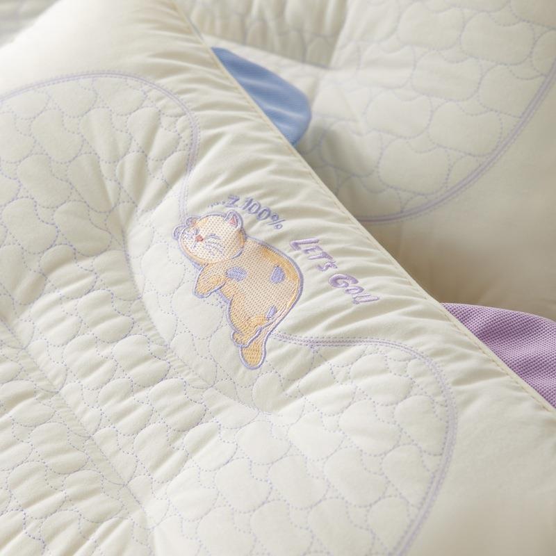 枕2025新款A类全棉柔头可水洗儿童宝宝成人枕双面软枕912分区枕