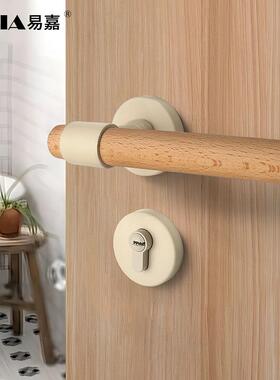 胡桃木卧室72F021门锁原木风古木门把复室内分体房间房门磁静音手