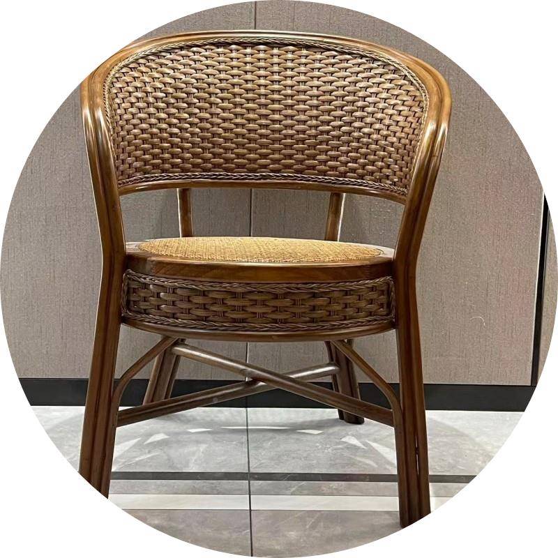7个W天然真藤椅老人靠透气棕绷背工椅手编织阳台休闲椅子单户外腾
