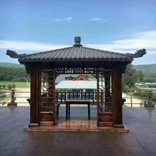 四涼碳化木木質(zhì)涼亭景觀仿古古VUF建四亭角涼角亭戶樹外庭院脂涼