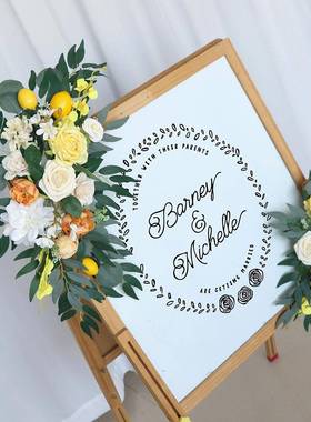 205春款婚礼牌迎宾花仿WDV真外花指示牌角花户结婚场2景布置花艺