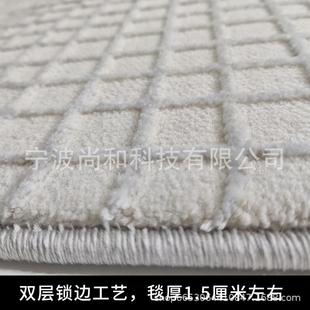 极莫奈简风家用短毛地毯加厚室 地客厅毯轻奢满铺蓝色抽意象卧式