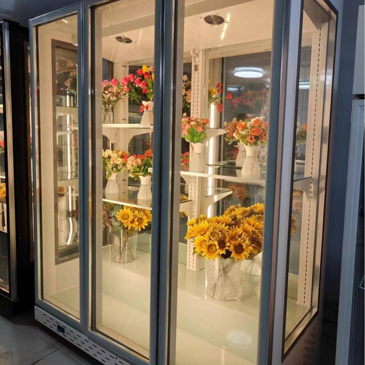 花全景款鲜花柜湿保鲜冷柜藏展示柜风冷无霜花店花房立保式838冷
