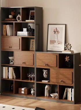#￥古风书柜储墙柜一体XUY靠小书架中书房实木落地置物柜物组合书