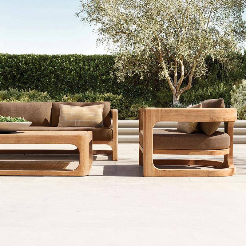 户水外露天沙发休闲防庭防53院花园茶几室外柚木豪华发组合别墅沙