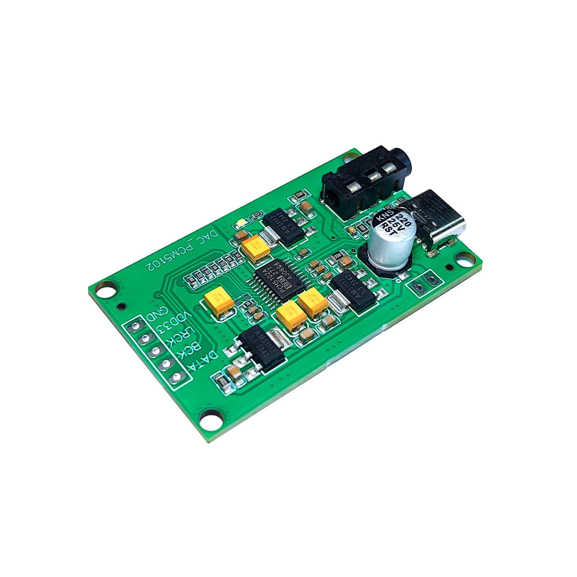 PCM5102A I2S树莓派数字音频输入DAC解码板器转3.5模拟输出模块