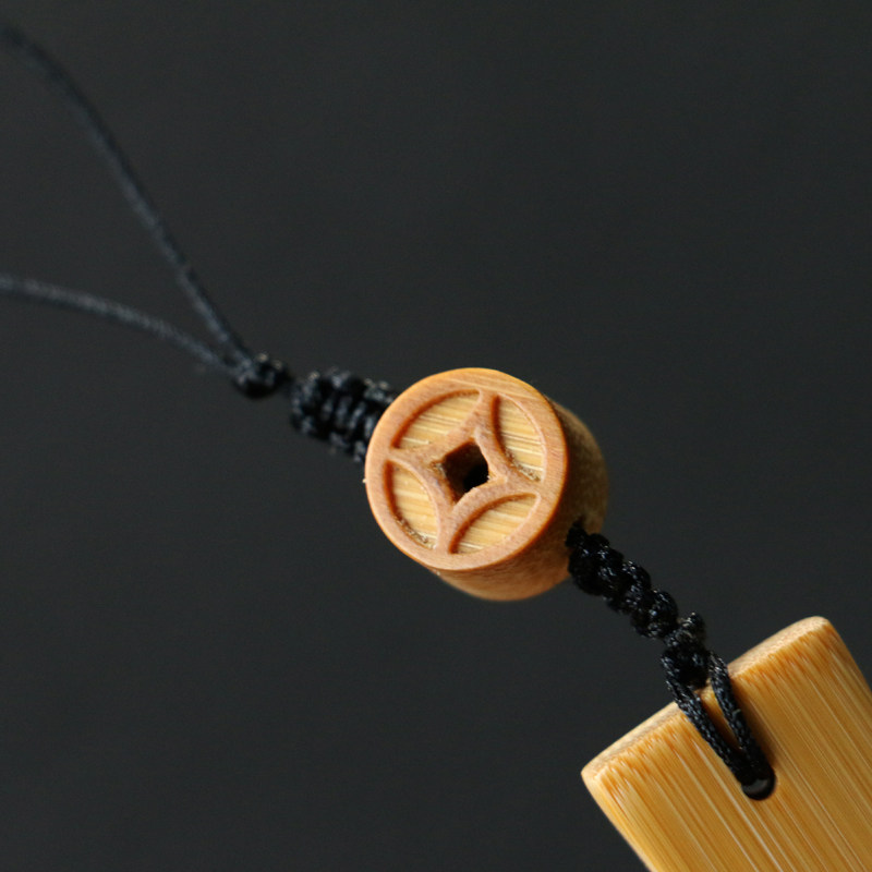 精品纯手工精磨天然十几年老玉竹复古钱币小挂件配饰竹挂坠玉竹雕