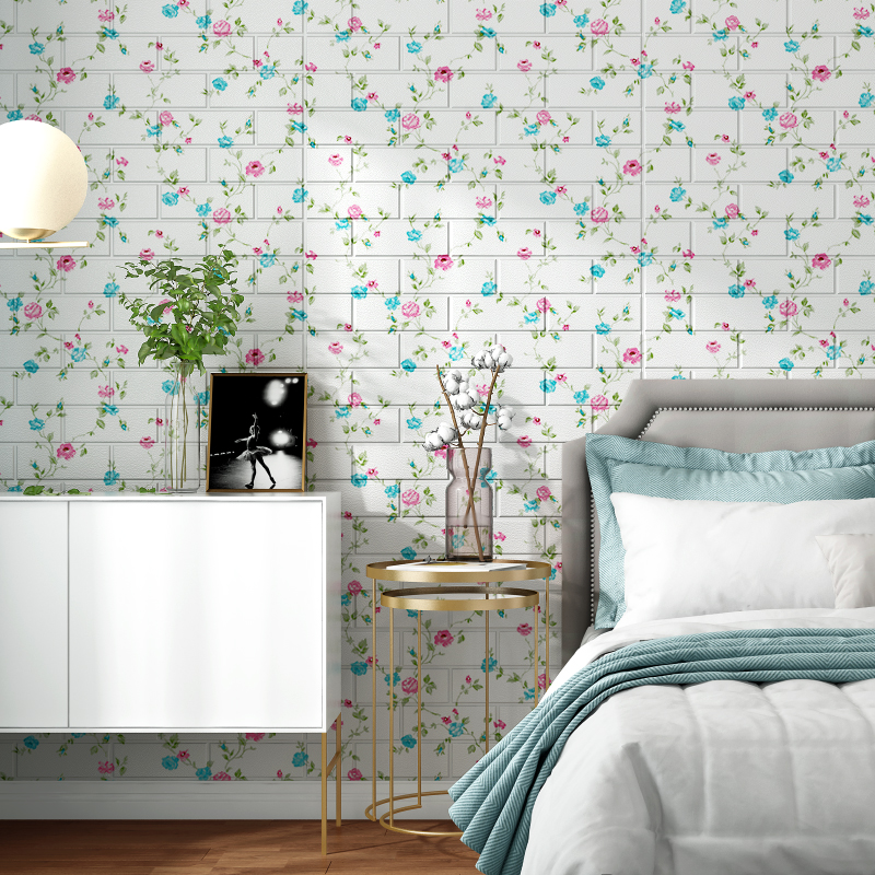 墙纸自粘3d立体泡沫墙贴幼儿园墙裙儿童房间布置装饰防水墙壁贴纸