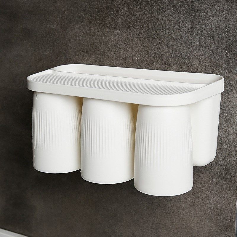 漱口杯置物架套装一家三口壁挂式免打孔牙膏牙刷牙杯磁吸收纳架,家庭/个人清洁工具,牙刷架/牙具座,淘宝优惠券,粉丝福利购,淘宝优惠卷