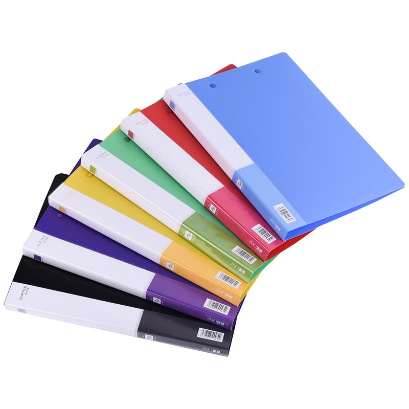 正彩3个文件夹办公用品A4双强力夹子资料夹板插页册功能单夹多层