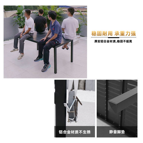 户外桌子铁艺防腐木餐桌露天室外阳台防水桌甜品奶茶小吃店外摆桌