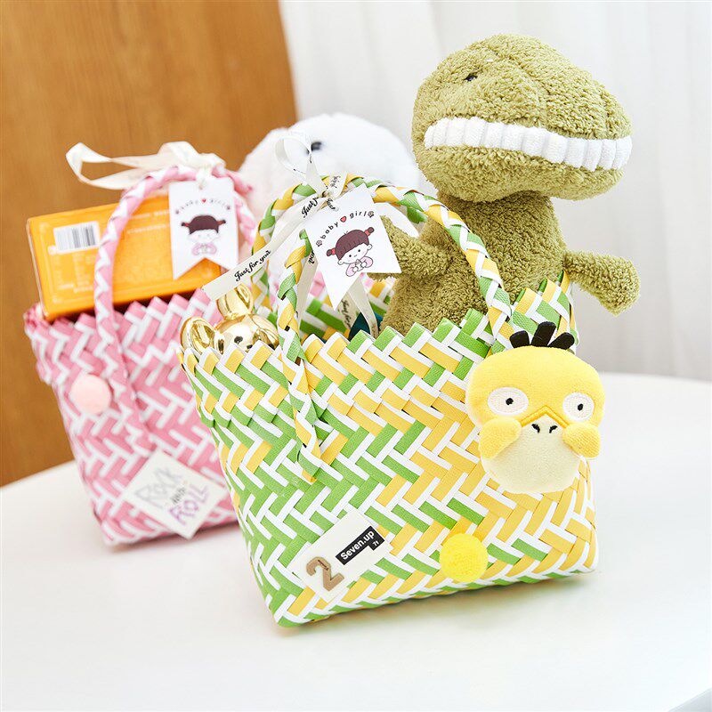 儿童生日宴精致潮款小篮子回礼宝宝满月手提蓝伴手礼百天周岁礼盒