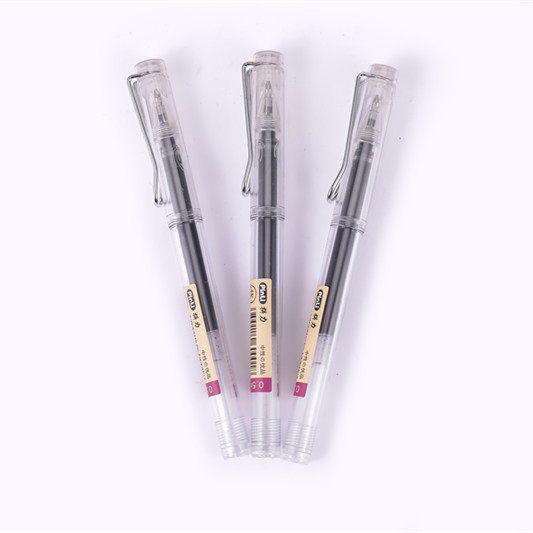 大容量签字笔笔芯0.5MM大画笔红黑不锈钢笔头中性笔碳素巨无霸笔