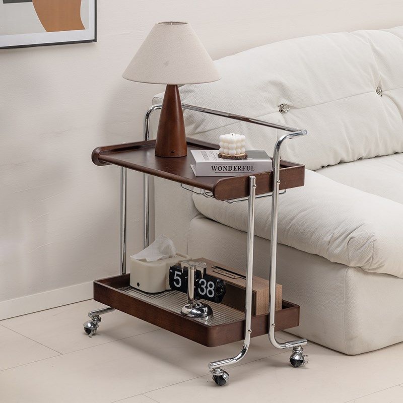 homechoice实木复古小推车置物架子可移动边几客厅零食餐车,住宅家具,移动边几/推车,淘宝优惠券,粉丝福利购,淘宝优惠卷