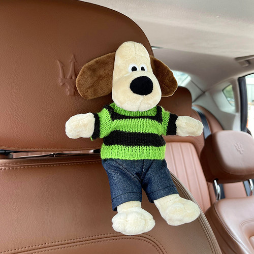 车载摆件卡通可爱玩偶公仔汽车车外车身后备箱电动车挂件掌门狗狗