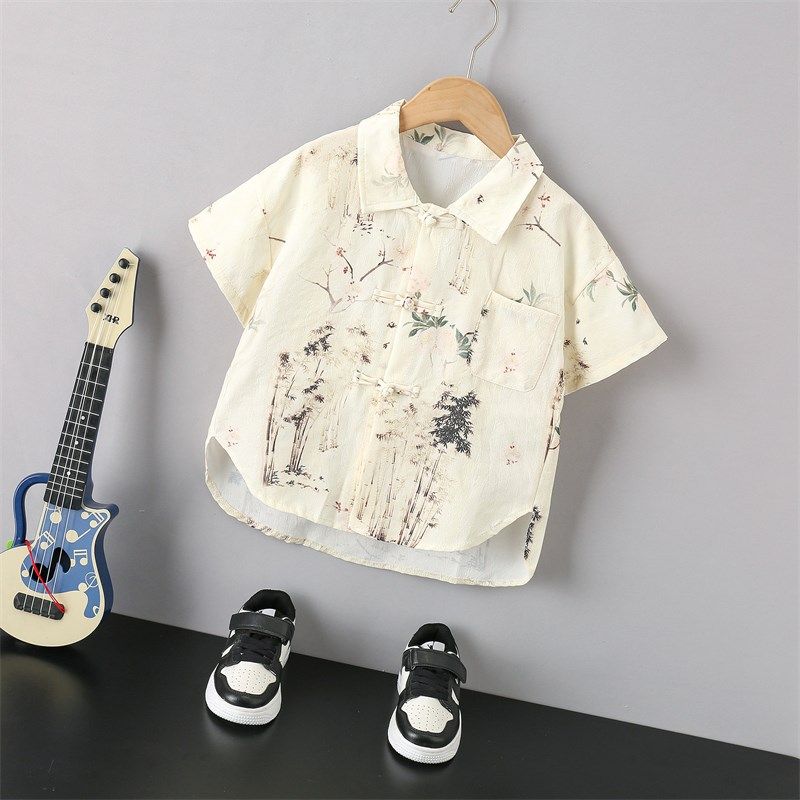 男童新中式衬衫夏季新款儿童国风上衣洋气男孩古装汉服唐装演出服,童装/婴儿装/亲子装,唐装,淘宝优惠券,粉丝福利购,淘宝优惠卷