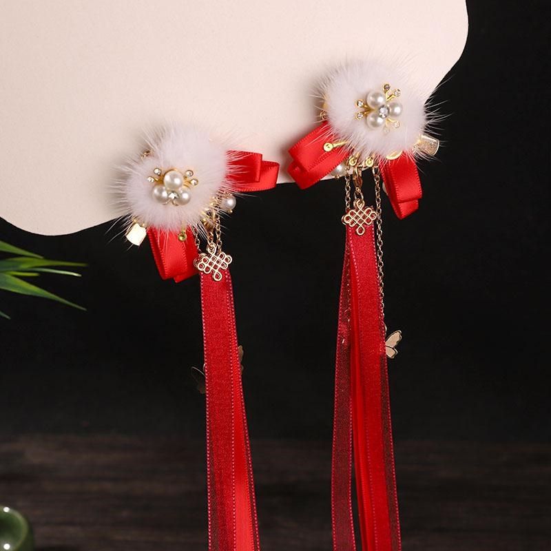 古风红飘带儿童发夹头饰古风汉服儿童发夹可爱公主新年发夹配饰品,童装/婴儿装/亲子装,发饰,淘宝优惠券,粉丝福利购,淘宝优惠卷