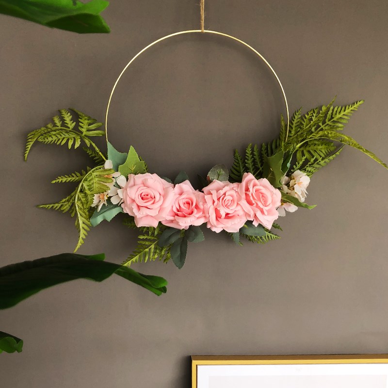 创意客厅背景墙面墙壁墙上服装店奶茶店门口挂饰橱窗装饰花环挂件