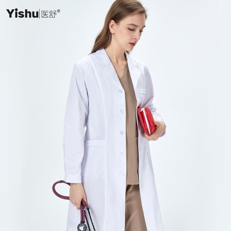 医舒白大褂医生制服长袖女护士服短袖医师服实验室工作服男白大衣