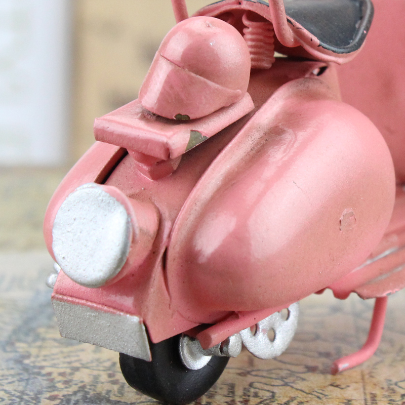 创意家居摆件铁艺摩托车模型 铁皮小绵羊工艺品咖啡厅橱窗装饰品