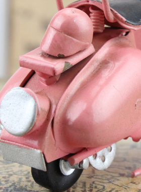 创意家居摆件铁艺摩托车模型 铁皮小绵羊工艺品咖啡厅橱窗装饰品