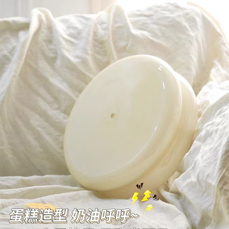 中古法式北欧简约奶油吸顶灯 美式卧室过道玄关氛围玻璃灯