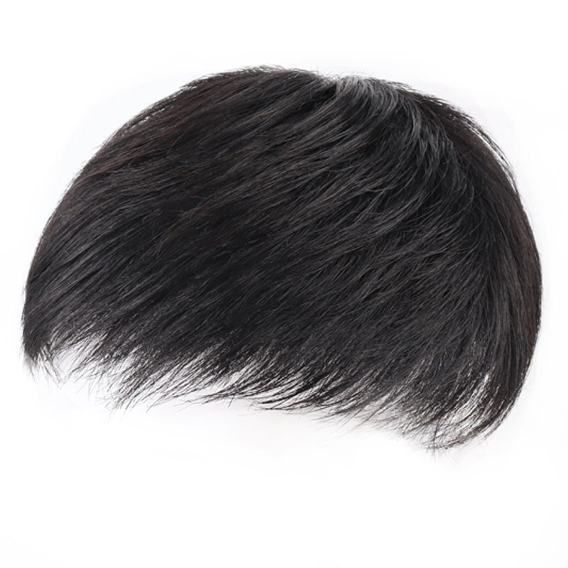 假发男生男士全头套短发微分碎盖假发全真发假发套前蕾丝头顶全头