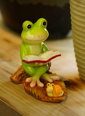 青蛙手机支架创意家居可爱动物小摆件客厅办公室桌面懒人追剧神器