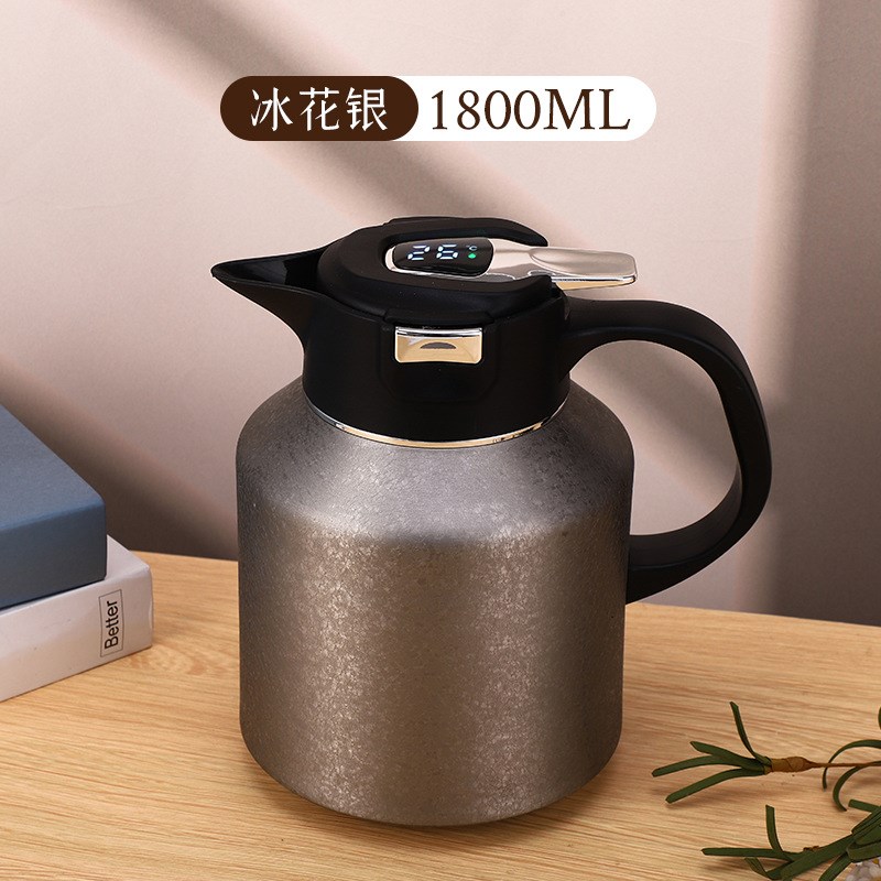 速发智能测温茶盖分离茶焖壶按压开水商务礼品大容量保温壶桌面开