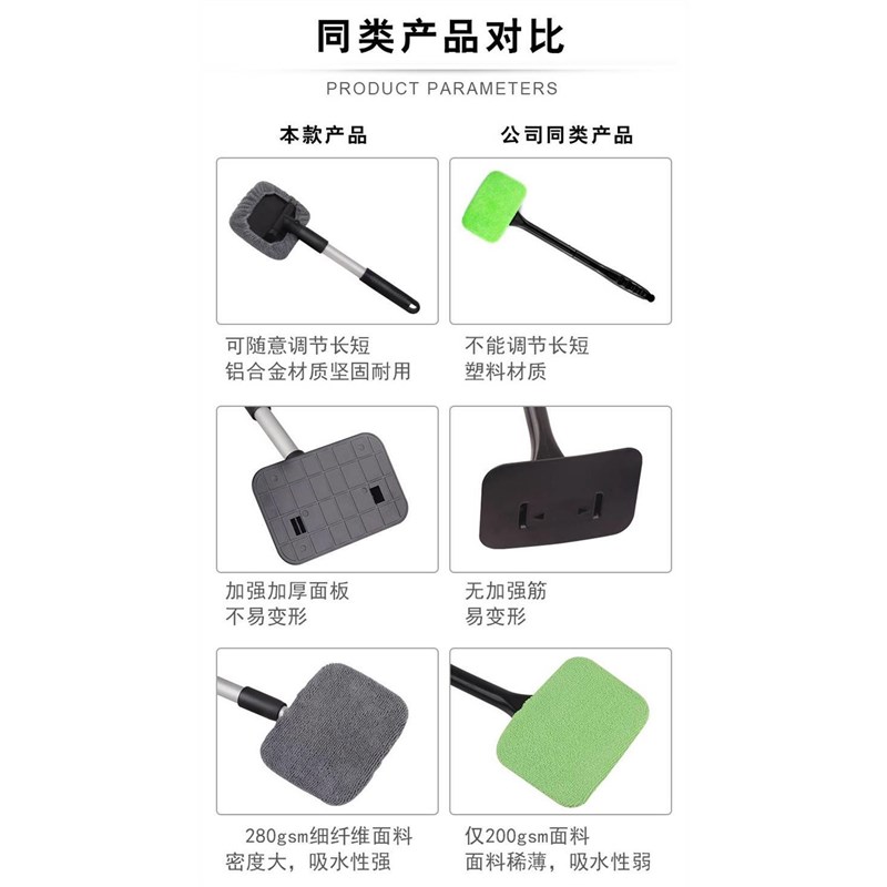速发汽车前挡风玻璃清洁刷子车窗弹灰除尘掸车内用除雾擦雾刷擦车