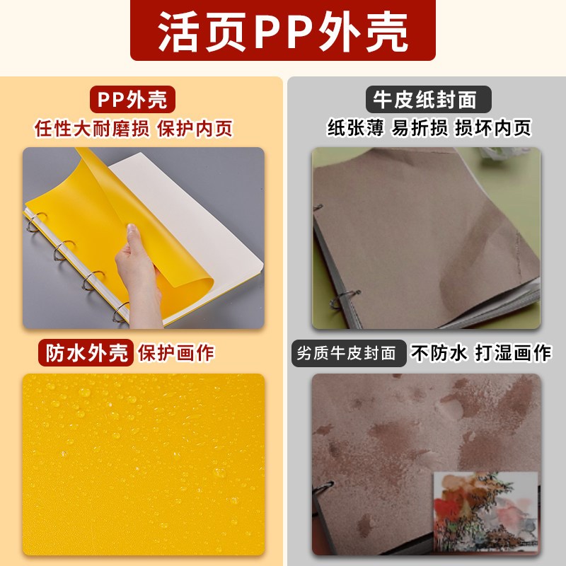 速发A4素描本本活页可拆卸美术生专用画本初学者学生本绘画练习本
