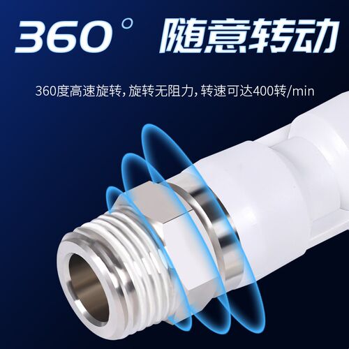 速发60度向旋转接头气动高速弯头直通两端快速快插pu气管两边中间