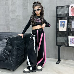 速发春节少儿喜庆演出服少儿爵士舞服装z特酷ja孩z露脐模甜走秀潮